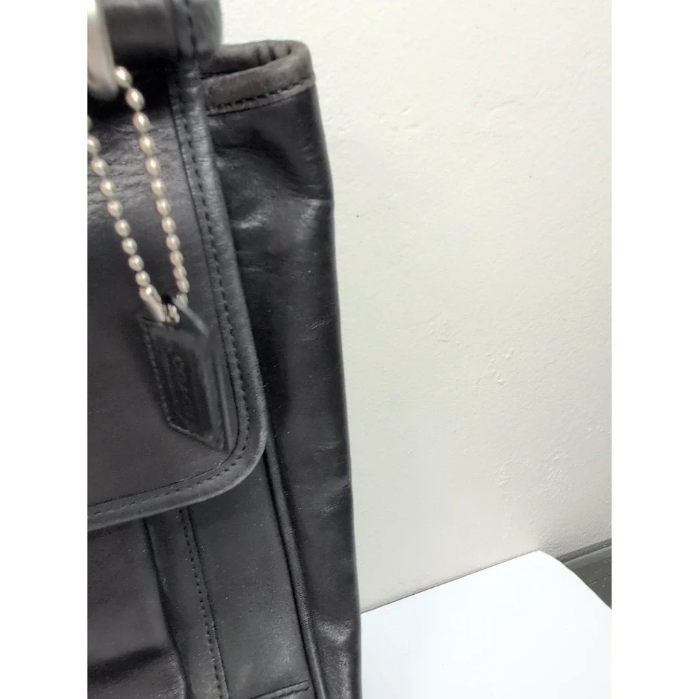 Coach Barclay 6456 Vintage Black Leather Briefcase MISSING Strap